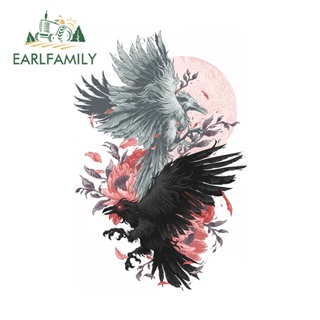 Earlfamily สติกเกอร์ไวนิล ลายนกญี่ปุ่น สร้างสรรค์ สําหรับติดตกแต่งเครื่องปรับอากาศรถยนต์ 13 ซม. x 8.6 ซม.