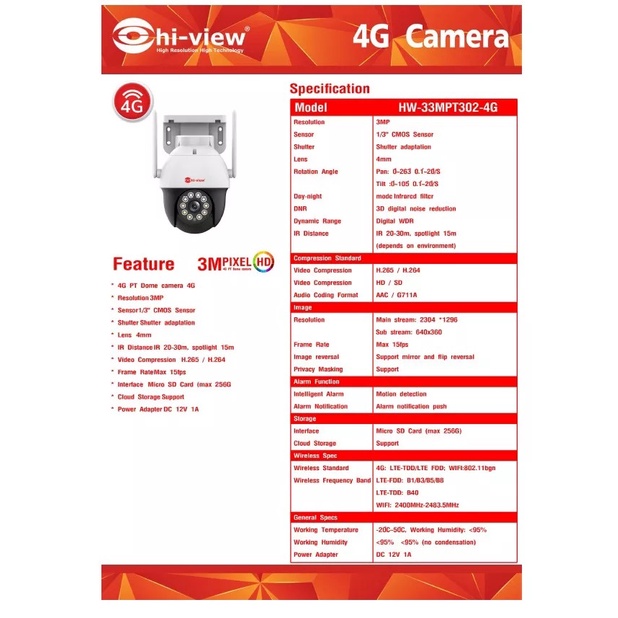 hi-view-กล้องวงจรปิดภายนอกรองรับ-sim-4g-wi-fi-lan-outdoor-ptz-3mp-พูดคุยโต้ตอบได้-รุ่น-hw-33mpt302-4g