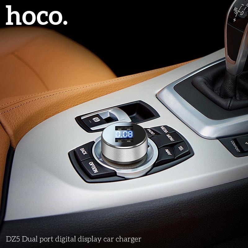 hoco-dz5-dual-port-digital-display-car-charger