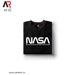 เสื้อยืดชาย - AR Tees NASA โลโก้ข้อความ v2 เสื้อที่กําหนดเอง Unisex T-shrit สําหรับผู้หญิงและผู้ชาย_33