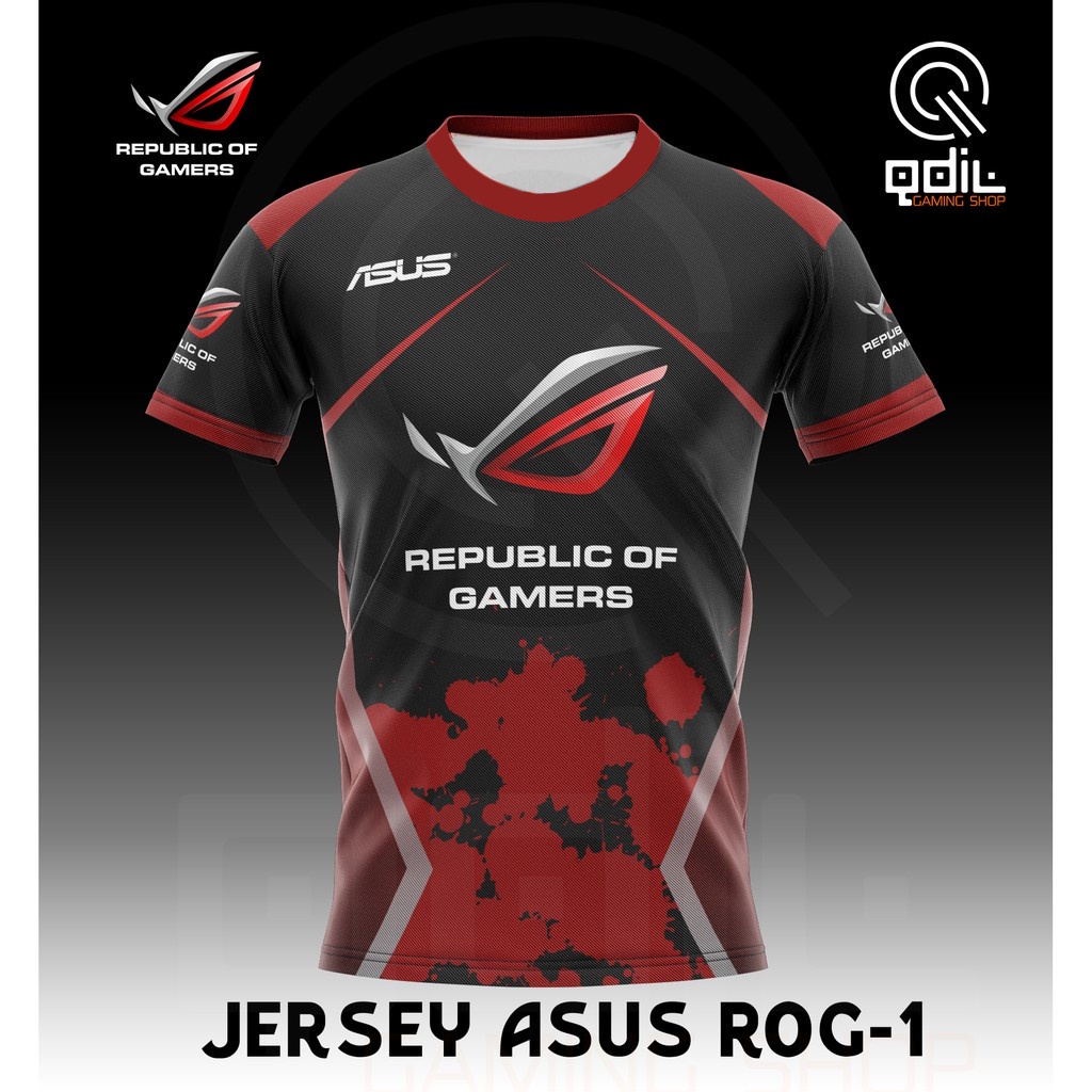 เสื้อกีฬาแขนสั้น ลายทีม Asus Rog (สาธารณรัฐเกมเมอร์) | Shopee Thailand