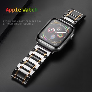 สายนาฬิกาข้อมือเซรามิค โลหะ แบบเปลี่ยน สําหรับ Apple watch Ultra 49 มม. 8 7 45 มม. 41 มม. iwatch 6 5 4 3 SE 44 มม. 42 มม. 40 มม.