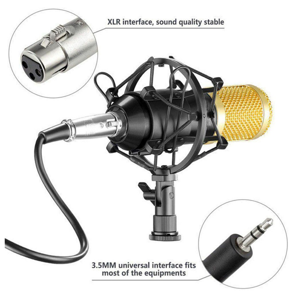 ไมค์เคเบิล-ไมค์อัดเสียง-ไมค์-คอนเดนเซอร์-pro-condenser-microphone-bm800-พร้อม-ขาตั้งไมค์โครโฟน-และอุปกรณ์เสริม-โช้คอัพโลหะ