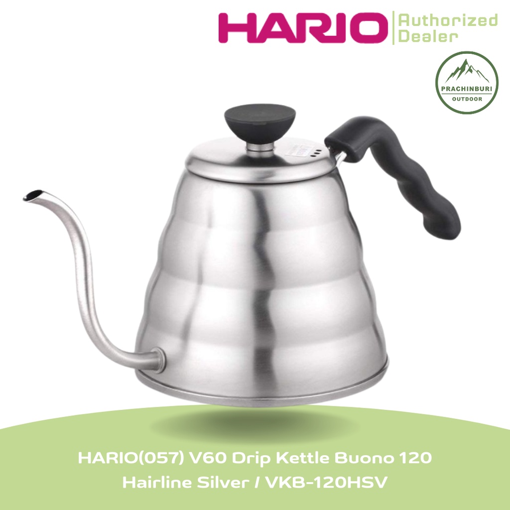 Bollitore Hario V60 VKB-120HSV - Per Versamento Precisione Caff&egrave;, Grande, Argento, Design Giapponese