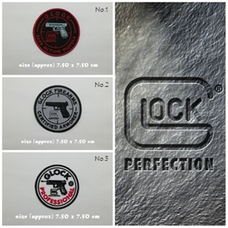 Glock Gun ตัวรีดติดเสื้อ แจ๊คเก็ต อาร์ม  ยีนส์ Hipster Embroidered Iron on Patch  DIY