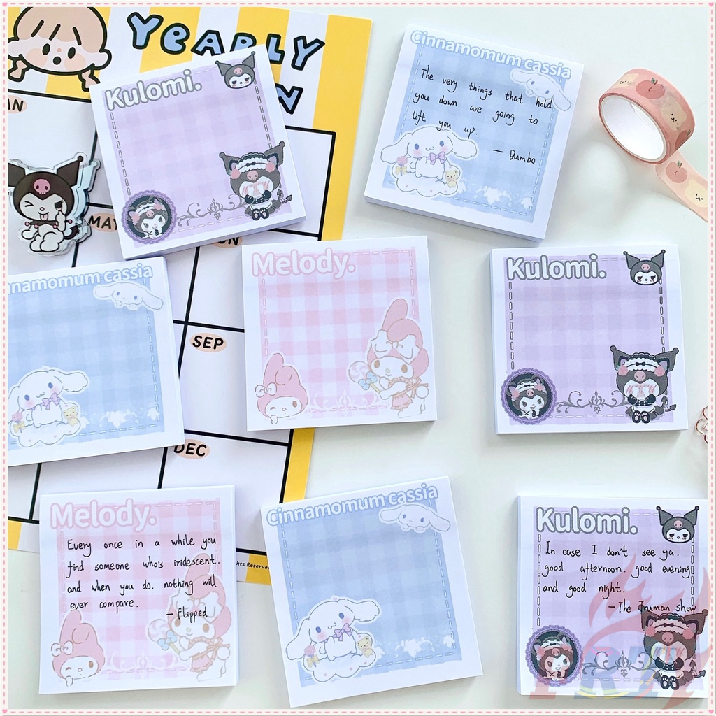 sanrio-กระดาษโน๊ตมีกาว-ลาย-kuromi-my-melody-cinnamoroll-50-แผ่น-ต่อชุด-n-times-แผ่นสติกเกอร์-ลายการ์ตูน-สําหรับติดตกแต่ง