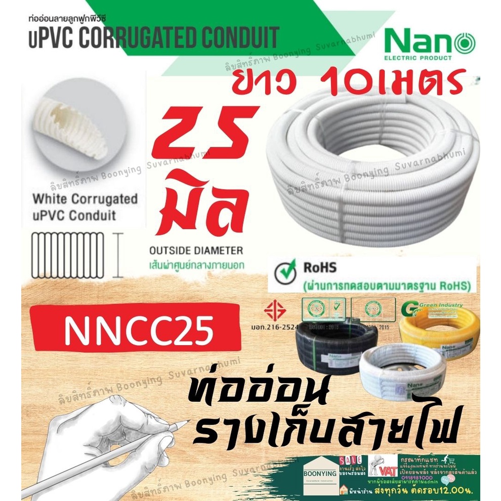 nano-ท่อลูกฟูก-10-เมตร-ท่อเฟล็ก-ท่ออ่อน-ท่ออ่อนร้อยสาย-ลูกฟูกร้อยสายไฟ-สีขาว-16มิล-20มิล-25มิล-ท่ออ่อนลูกฟูก-นาโน