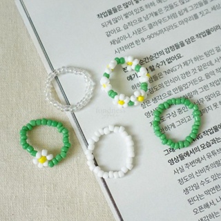 ภาพขนาดย่อสินค้าเซตแหวน 5 วง เดซี่ Daisy ธีมสีเขียวสุดน่ารัก สไตล์เกาหลี