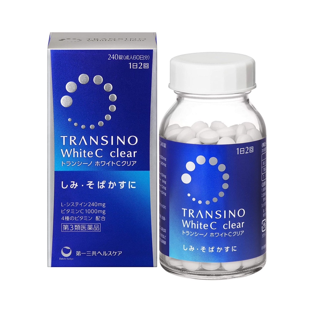 transino-ขาวใส-white-c-clear-120-เม็ด-daiichi-sankyo-มาตรการรักษาฝ้า-กระ-สินค้าญี่ปุ่น