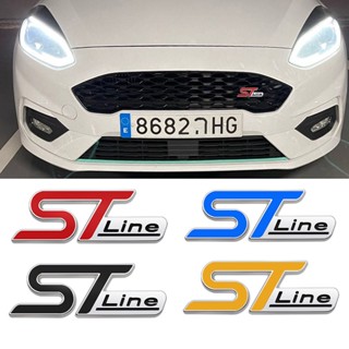 สติกเกอร์โลหะโครเมี่ยม ตราสัญลักษณ์ ST Line สําหรับติดกระจังหน้ารถยนต์ FORD ST Focus x 2 3 Kuga FIESTA MONDEO