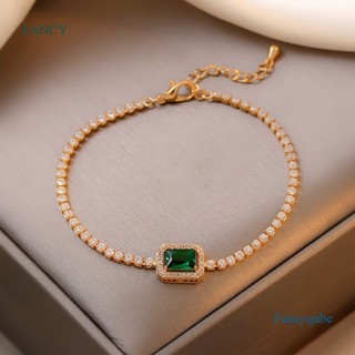 Fancy สร้อยข้อมือคริสตัล สีเขียวแวววาว สําหรับผู้หญิง พลอยเทียม เพทาย ดอกไม้ มุก เสน่ห์ สร้อยข้อมือ กําไลข้อมือ สาว เครื่องประดับ ของขวัญ