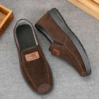 สินค้า QiaoYiLuo ผู้ชายใหม่ระบายอากาศลื่นรองเท้าพ่อวัยกลางคนและผู้สูงอายุหนาอบอุ่นรองเท้าผู้ชายสบายๆ