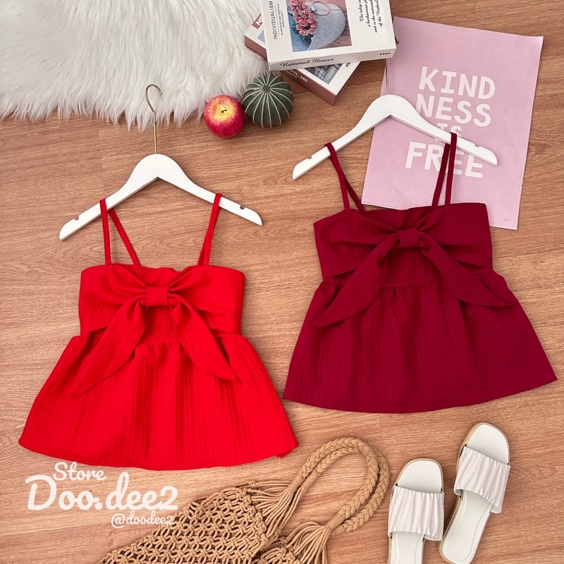 doodee2-เสื้อสายเดี่ยว-แต่งโบว์หน้า-จั้มเอว