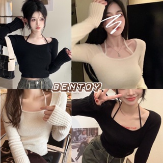 Bentoy(0996 ) เสื้อยืดไหมพรม แขนยาว คอกลม เรียบๆ