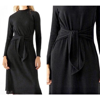 CORTEFIEL Ribbed Dress With Front Knot