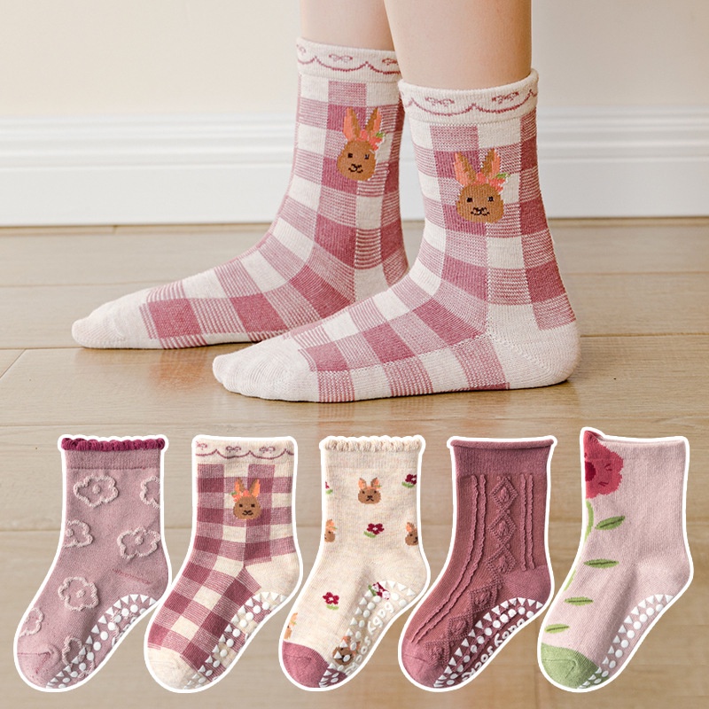 ภาพสินค้าSC-0038/ShopAt.Two/พร้อมส่ง ถุงเท้าเด็กผู้หญิง ถุงเท้าผ้าฝ้าย แพ็ค 5 คู่มีกันลื่น จากร้าน shopat.two บน Shopee ภาพที่ 8