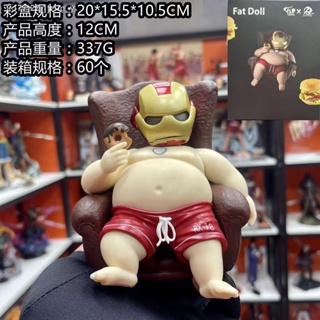 ☾❉Big Muscle Egg Carving Protein Powder Fat Boy Series Iron Man Diving Yuanzu Gundam Hand-held Car Model Ornament