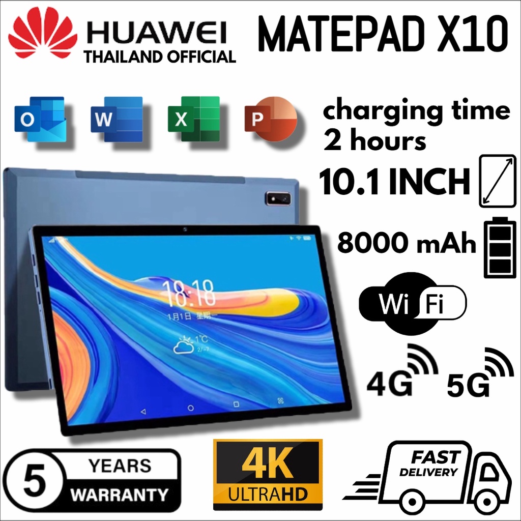 ภาพสินค้าเรือใน12ชั่วโมง แท็บเล็ต Huawei Tablet หน้าจอ 10.1นิ้ว Android 8.1 หนึ่งซิม 4G LTE WIFI Huawei Tablet จากร้าน ninjaz_gadget บน Shopee ภาพที่ 1