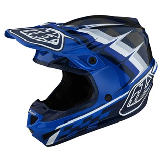 หมวกกันน็อคเด็ก Troy Lee Youth SE4 Polyacrylite Mips Warped Helmet -  Blue