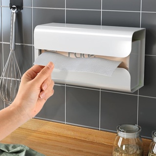 Multifunctional Non-punch Toilet Paper Holder Kitchen Tissue Box Wall Mounted Paper Box Tissue Paper Wall Hanging Storag