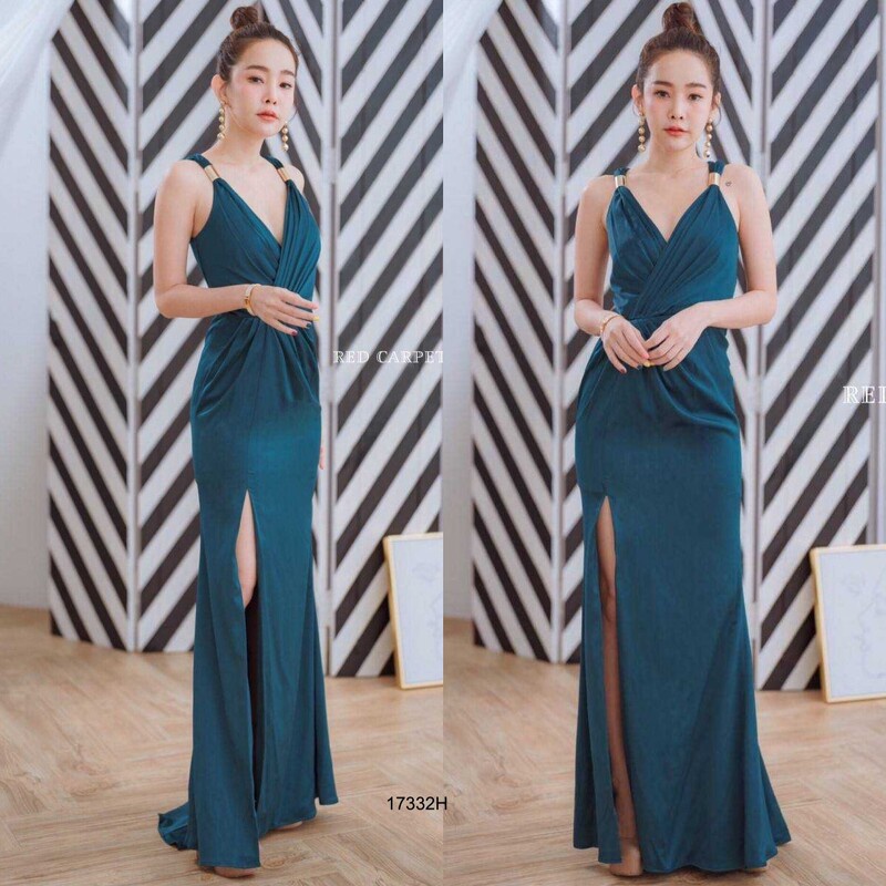 b17332-แม็กซี่เดรสราตรียาว-ผ่าหน้า-long-evening-maxi-dress-with-front-slit