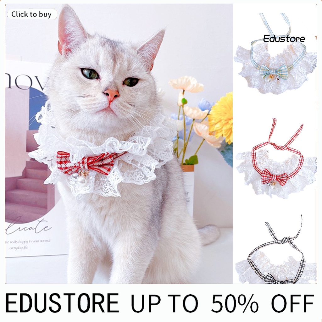 edustore-ปลอกคอสัตว์เลี้ยง-ลูกไม้-ขอบระบายอากาศ-สีสันสดใส-ผ้าพันคอ-ผ้ากันเปื้อนสัตว์เลี้ยง-พวงหรีด-งานฝีมือ-สําหรับด้านนอก