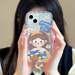 เคสโทรศัพท์มือถือ แบบใส ลายผู้หญิงน่ารัก สําหรับ iphone 14promax 11 13 12 7Plus X XS Max