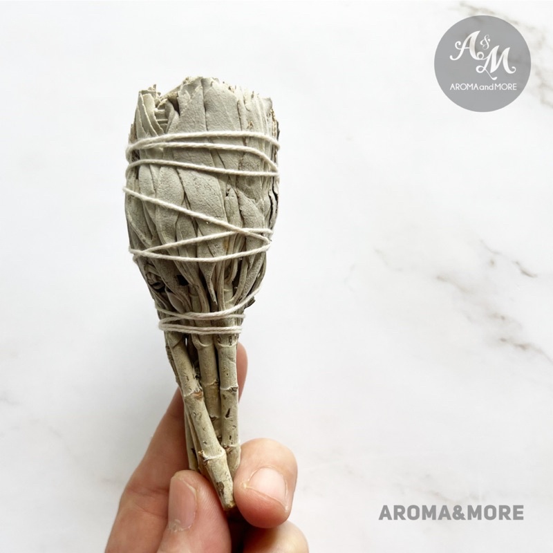aroma-amp-more-ไวท์-เสจ-สำหรับจุดปัดเป่าแบบช่อ-premium-california-white-sage-4-smudge-torch-style-size15-18g-salvia-alpine