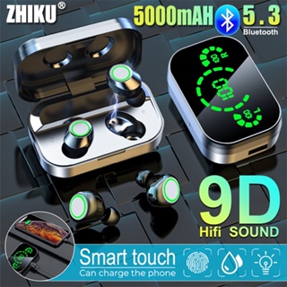 ZHIKU【อัพเกรดใหม่สุดบลูทูธ 5.3】หูฟังบลูทูธ เสียงใสเบสดี กันน้ำ IPX7 หูฟังบลูทูธไร้สาย หูฟังเกมมิ่งหูฟังไร้สาย หูฟังสเตอร