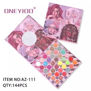 ONEYIOO AZ-111อาแชโดว์ กริตเตอร์ eye shadow gadis cantik สีสันสดใส พร้อมกระจก สีติดทน