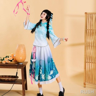 King of Glory COS Jiangnan Siyu Xishi คอสเพลย์นักเรียนหญิงเต็มรูปแบบชุดการแสดงบนเวทีสไตล์สาธารณรัฐจีน