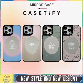 Casetify เคสโทรศัพท์มือถืออะคริลิคแข็ง กันกระแทก ลายหน้ายิ้ม สําหรับ IPhone14 13 12 Pro Max 11 Pro Max X XS XR