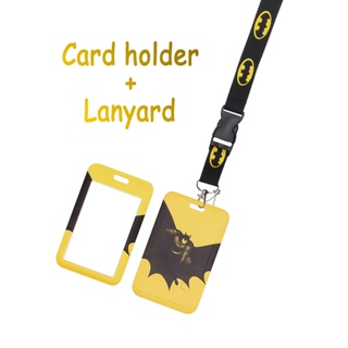 สายคล้องคอแบทแมน ตัวป้องกันผู้ถือบัตร ID Badge สำหรับสายรัดเคสโทรศัพท์และอุปกรณ์เสริมสลิงป้องกันการหล่นของพวงกุญแจ