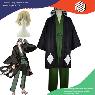 Baju HeavenCos BLEACH Urahara Kisuke วิกผมคอสเพลย์ กิโมโน พร้อมหมวก สําหรับปาร์ตี้ฮาโลวีน