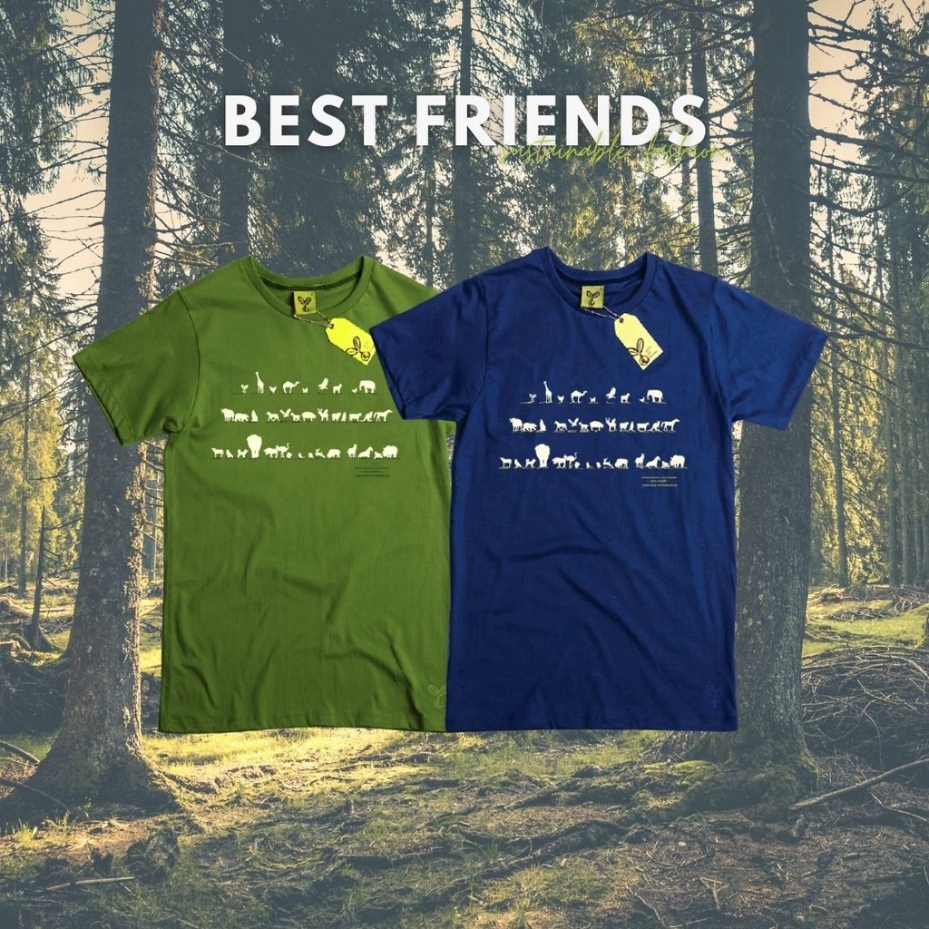 ใส่โค้ดลดสูงสุด-150-เสื้อยืดครอบครัว-ลาย-best-friend-by-acts-of-green