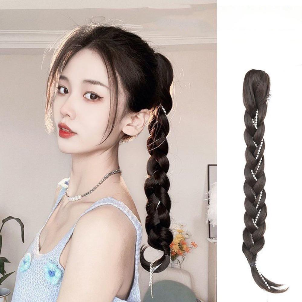 donovan-pearl-tassel-twist-braid-fluffy-high-quality-stylish-women-brown-synthetic-hair-extensions-clip-on-female-long-braid-ponytail