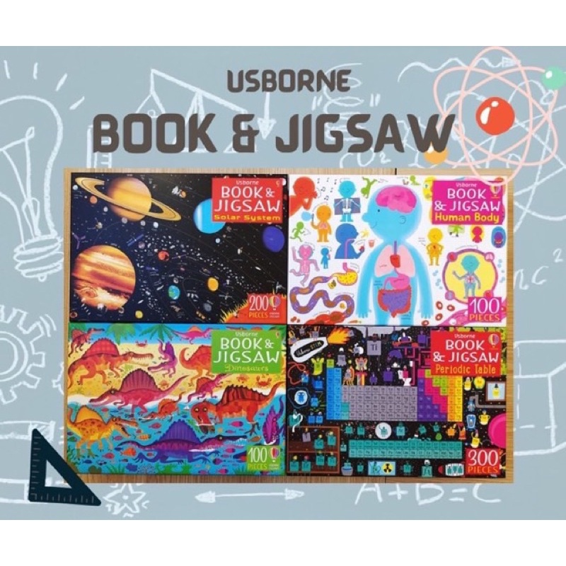 Usborne 2 in 1 Book & Jigsaw ตัวต่อพร้อมหนังสือหรือแผ่นพับเสริมความรู้ ...