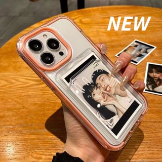 ภาพขนาดย่อของภาพหน้าปกสินค้าเคสมือถือแบบใส มีช่องใส่บัตร สำหรับ compatible for iPhone 14 13 Pro max  13 pro max 13 pro 12 Mini Se 2020 11 xs xr x 8 7 Pro Max Plus จากร้าน louiceqian2.th บน Shopee