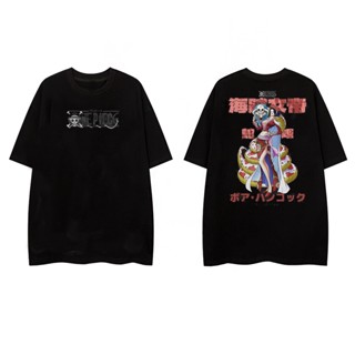 One Piece อะนิเมะเสื้อ Boa Hancock พิมพ์การออกแบบใหม่ผ้าฝ้ายหลวมสบาย ๆ Unisex เสื้อยืดขนาดใหญ่ GUq_21