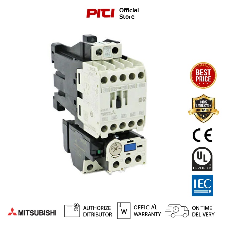 Mitsubishi Magnetic Contactor MSO-T10 220V 9A 1NO ชุดแมกเนติก + โอเวอร์ ...