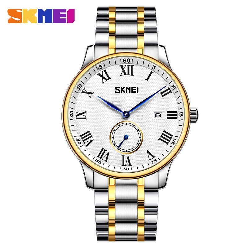skmei-นาฬิกาข้อมือควอตซ์แฟชั่น-สายแสตนเลส-กันน้ํา-หรูหรา-สไตล์นักธุรกิจ-สําหรับบุรุษ