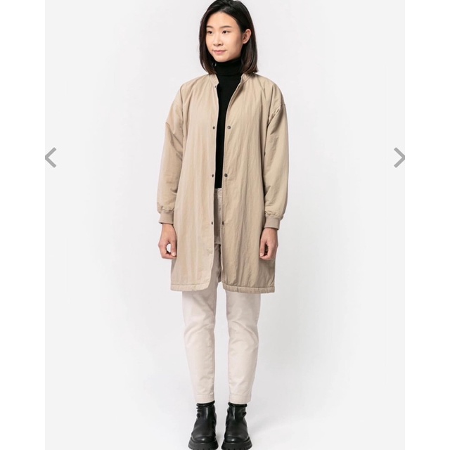 muji-เสื้อแจ็คเก็ต-เสื้อคลุม-กันลมกันหนาวได้-unisex-water-repellent-padded-stand-collar-coat