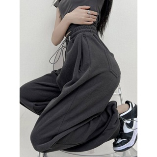 La mode กางเกงขายาว กางเกงขายาวผญ กางเกงผู้หญิง ชนิดผ้ายืด ทรงหลวม สไตล์เกาหลี 48Z22112209