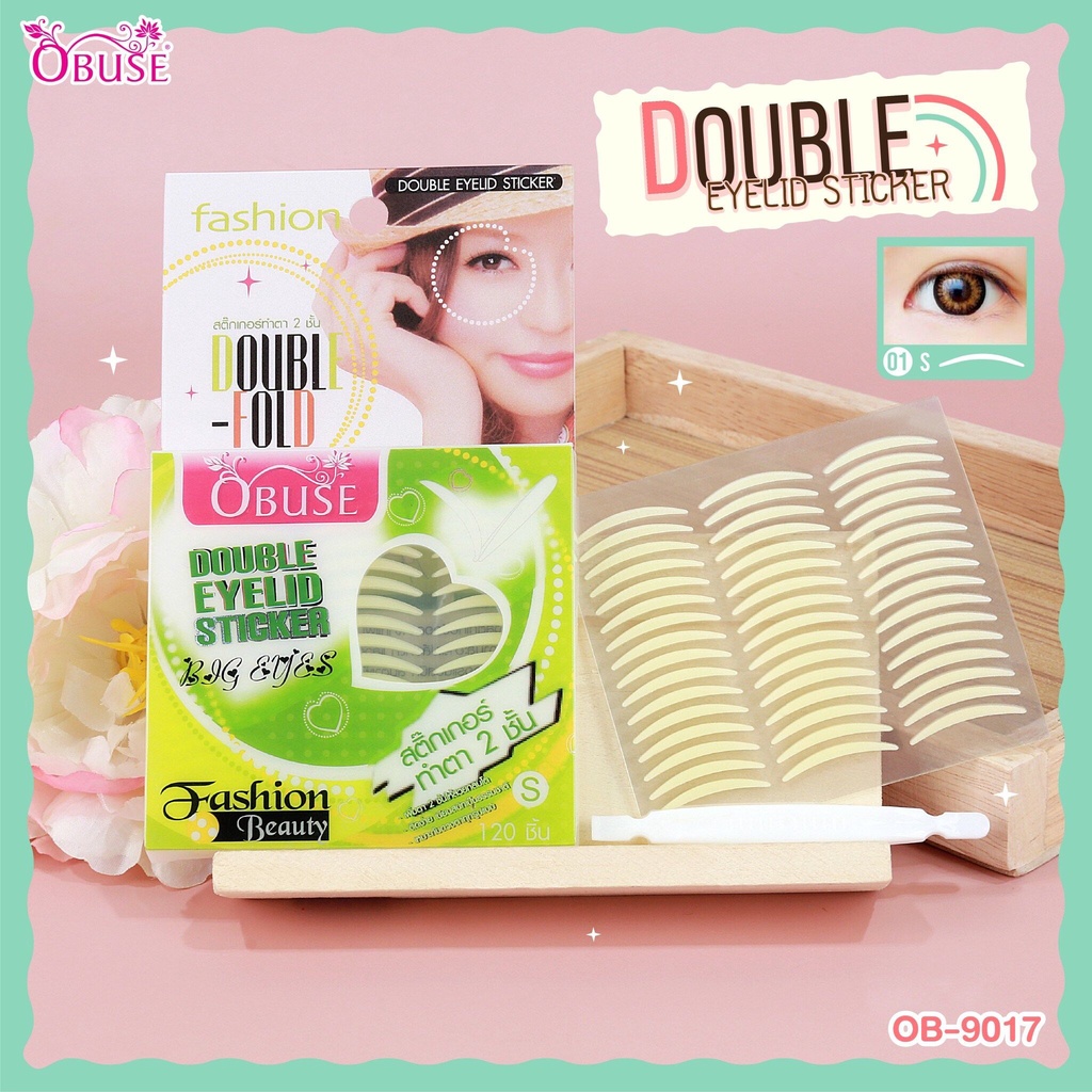 พร้อมส่ง-ตา2ชั้นobuse-ob9017-double-eyelid-sticker-สติ๊กเกอร์ทำตา-2-ชั้น-สีใส