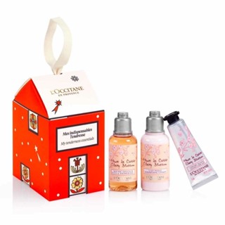 ✅พร้อมส่ง แท้💯 🌈ส่งไว L’Occitane Cherry Blossom Festive Bauble set 3 ชิ้น ป้ายไทย