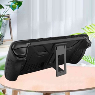 ภาพหน้าปกสินค้าSilicone Game Console Cover Anti Slip Protective Case with Holder for Steam Deck [Hidduck.th] ที่เกี่ยวข้อง