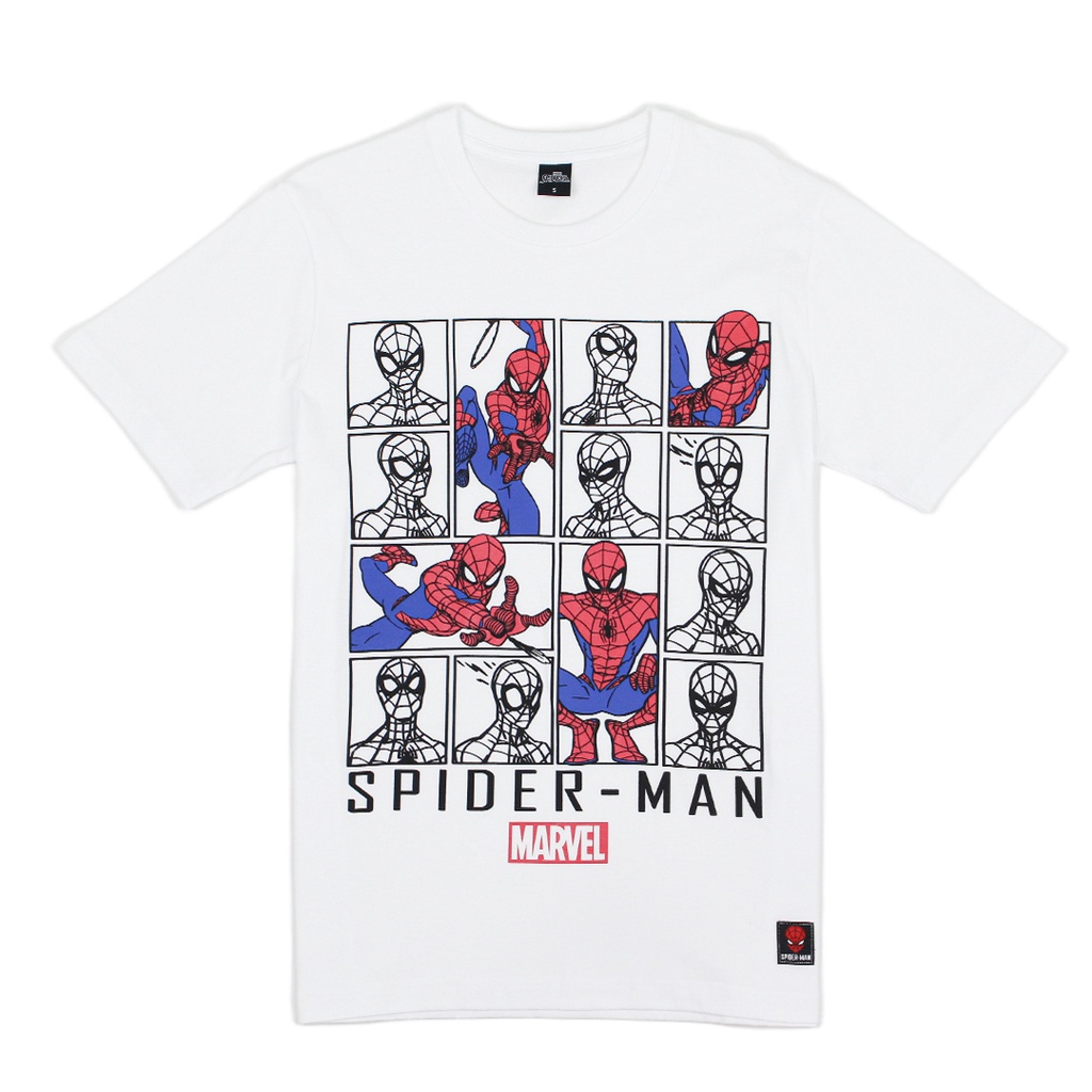 marvel-men-spider-man-metallic-t-shirt-เสื้อมาร์เวลผู้ชายพิมพ์ยางนูน-เมทัลลิค-ลายสไปเดอร์แมน-สินค้าลิขสิทธ์แท้100-characters-studio