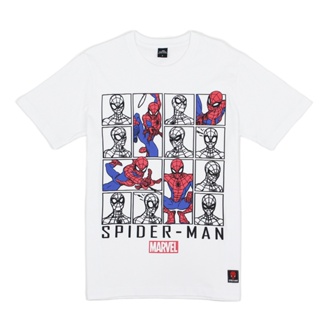 Marvel Men Spider-Man Metallic T-Shirt - เสื้อมาร์เวลผู้ชายพิมพ์ยางนูน เมทัลลิค ลายสไปเดอร์แมน  สินค้าลิขสิทธ์แท้100% characters studio