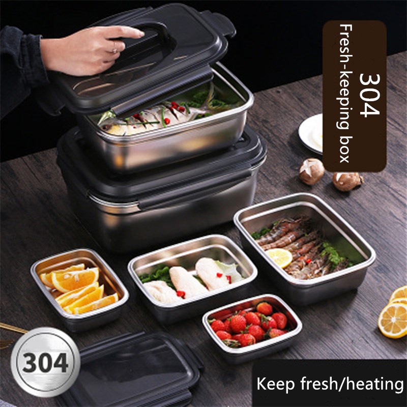 lunch-box-304-stainless-steel-refrigerator-storage-box-sealed-box-fruit-vegetable-kimchi-bucket-bento-box-microwave-lunc