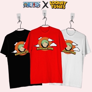 เสื้อยืดสําหรับผู้ชาย♤R.One Piece x Looney Tunes - เสื้อยืด Zoro Chibi สําหรับผู้ชาย/เสื้อยืดสํ ;+m_21